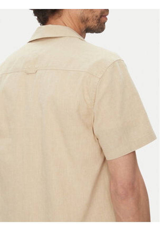 Tommy Jeans Koszula DM0DM20895 Beżowy Regular Fit. Kolor: beżowy. Materiał: bawełna