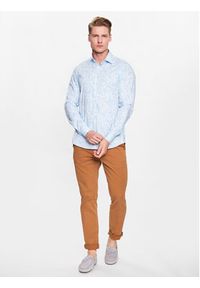 Calvin Klein Koszula Leaves Print K10K111288 Niebieski Slim Fit. Kolor: niebieski. Materiał: bawełna. Wzór: nadruk #4