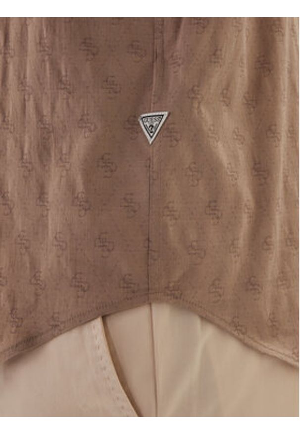 Guess Koszula M6GH18 W1713 Beżowy Regular Fit. Kolor: beżowy. Materiał: bawełna