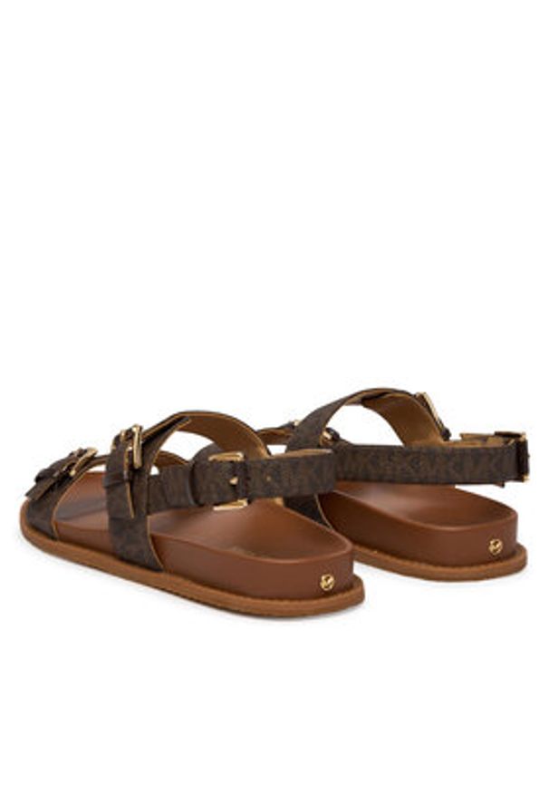 MICHAEL Michael Kors Sandały Nia Flat 40S6NIFS2B Brązowy. Kolor: brązowy. Materiał: skóra
