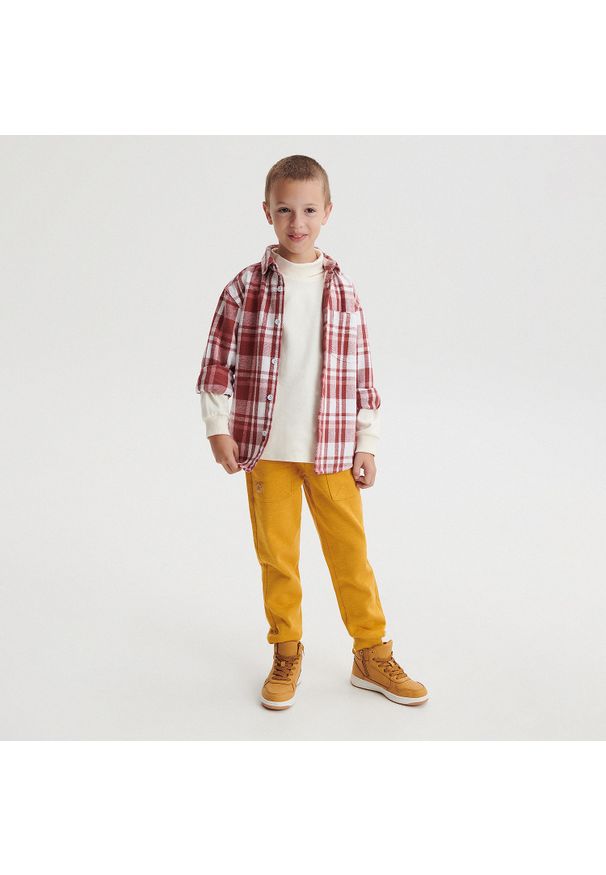 Reserved - Dzianinowe joggery - Żółty. Kolor: żółty. Materiał: dzianina