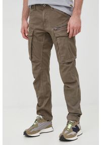 G-Star RAW - G-Star Raw spodnie męskie kolor brązowy w fasonie cargo. Kolor: brązowy. Materiał: tkanina. Wzór: gładki