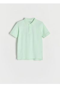 Reserved - T-shirt polo - jasnozielony. Typ kołnierza: polo. Kolor: zielony. Materiał: dzianina, bawełna