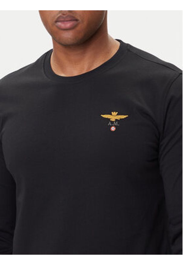 Aeronautica Militare Longsleeve 252TS2390UJ00372 Czarny Regular Fit. Kolor: czarny. Materiał: bawełna. Długość rękawa: długi rękaw