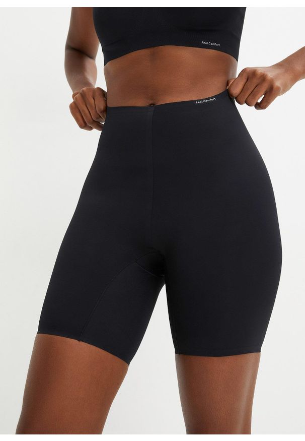bonprix - Reformy kolarki Feel Comfort, cięte laserowo. Kolor: czarny. Materiał: materiał. Wzór: gładki