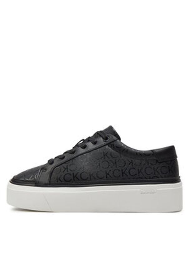 Calvin Klein Sneakersy Flatform Cup Lace Up Epi Mono HW0HW01911 Czarny. Kolor: czarny. Materiał: skóra