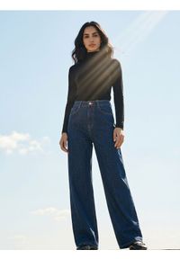 Sinsay - Jeansy wide leg - niebieski. Kolor: niebieski #1