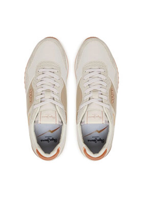 Pepe Jeans Sneakersy London Mix PLS40044 Biały. Kolor: biały. Materiał: skóra