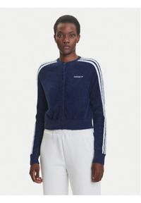 Adidas - adidas Kardigan Fluffy JW3644 Granatowy Regular Fit. Kolor: niebieski. Materiał: syntetyk