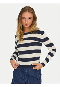 JDY Sweter Plum 15277223 Granatowy Regular Fit. Kolor: niebieski. Materiał: wiskoza #7