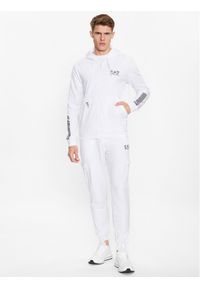 Dres EA7 Emporio Armani. Kolor: biały. Materiał: syntetyk, dresówka #1