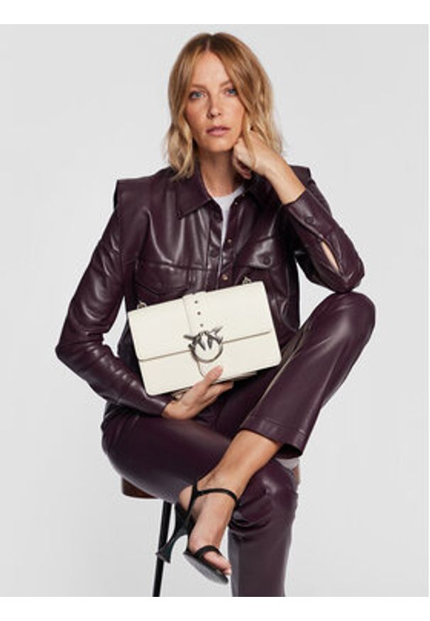 Pinko Torebka Love One Classic Cl PE 23 PLTT 100053 A0F1 Biały. Kolor: biały. Materiał: skórzane