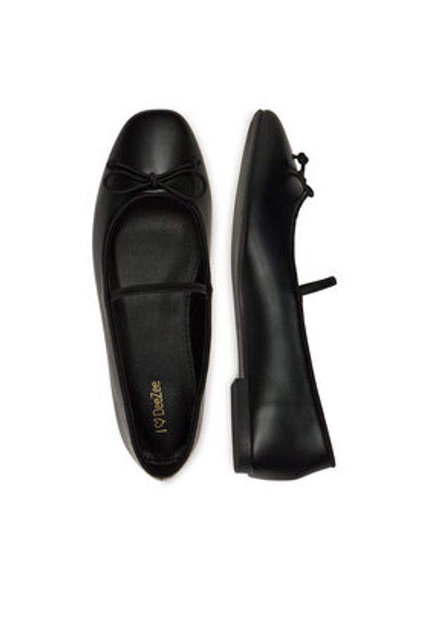 DeeZee Baleriny 9-830-A Czarny. Kolor: czarny. Materiał: skóra
