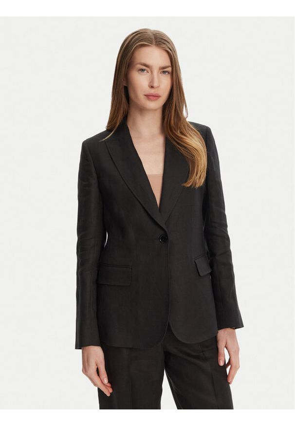 Weekend Max Mara Marynarka Nalut 2515041012 Czarny Regular Fit. Kolor: czarny. Materiał: len