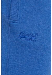 Superdry spodnie dresowe męskie melanżowe. Kolor: niebieski. Materiał: dresówka. Wzór: melanż