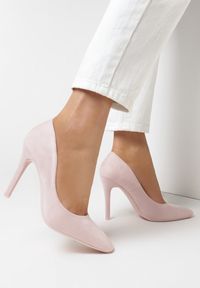 Born2be - Różowe Czółenka Aeliphoia. Nosek buta: czworokąt. Kolor: różowy. Materiał: jeans. Szerokość cholewki: normalna. Obcas: na obcasie. Styl: klasyczny, wizytowy. Wysokość obcasa: średni #2