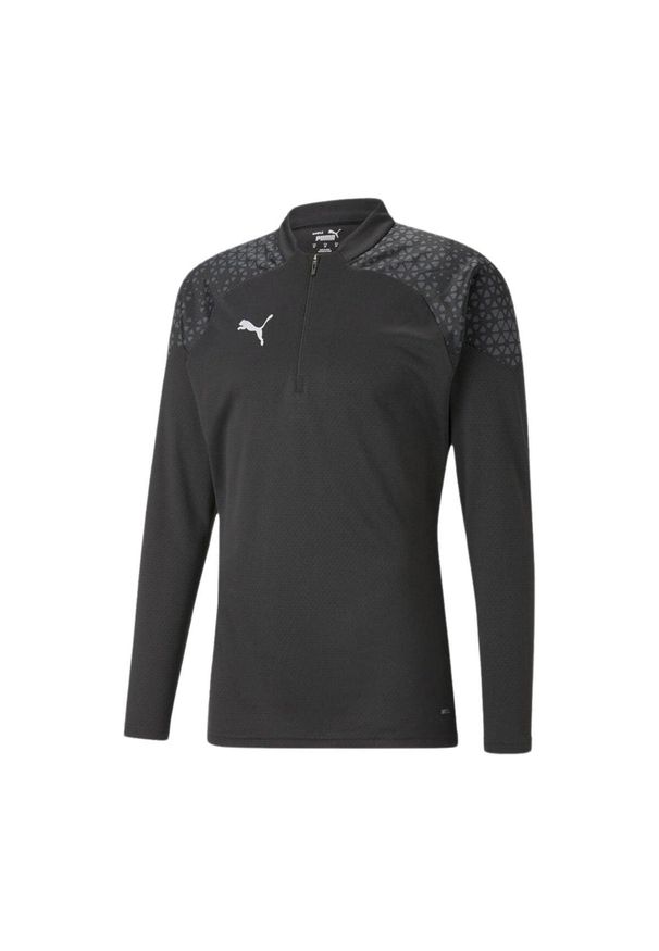 Bluza dresowa 1/4 zip Puma Team Cup. Kolor: czarny. Materiał: dresówka. Sport: piłka nożna