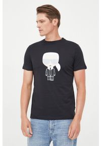 Karl Lagerfeld t-shirt bawełniany 500251.755071 kolor czarny z nadrukiem. Kolor: czarny. Materiał: bawełna. Wzór: nadruk #2