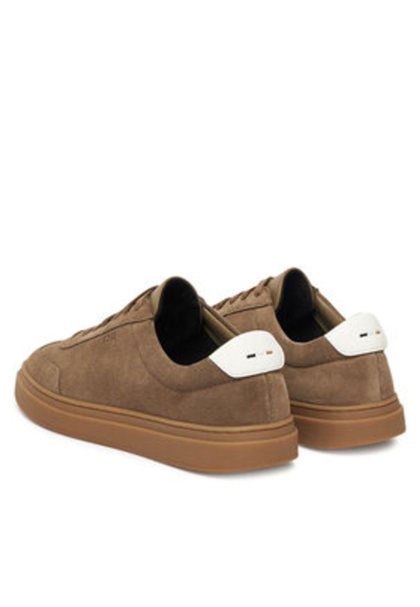 BOSS Sneakersy Kieran 50548715 Brązowy. Kolor: brązowy. Materiał: zamsz, skóra