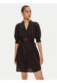 TwinSet - TWINSET Sukienka koszulowa 241TT2201 Czarny Regular Fit. Kolor: czarny. Materiał: bawełna. Typ sukienki: koszulowe