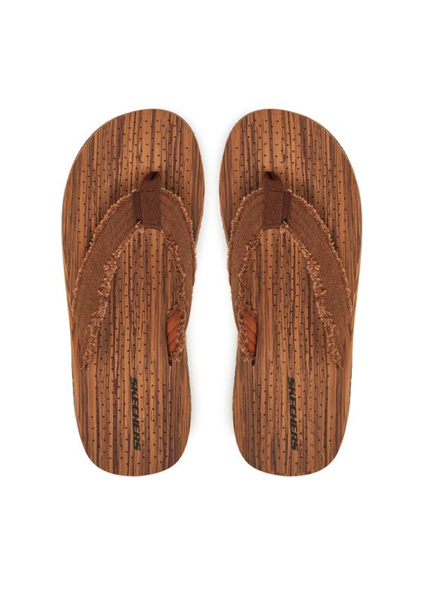 skechers - Skechers Japonki Tantric-Fritz 205098/BRN Brązowy. Kolor: brązowy. Materiał: materiał