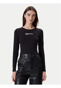 Karl Lagerfeld Jeans Body A4W17017 Czarny Slim Fit. Kolor: czarny. Materiał: bawełna #1