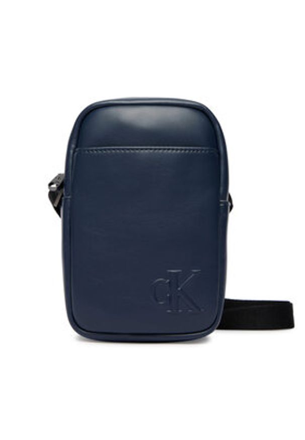 Calvin Klein Saszetka Bold Ck Slim Reporter LV04D3279G Granatowy. Kolor: niebieski. Materiał: skóra