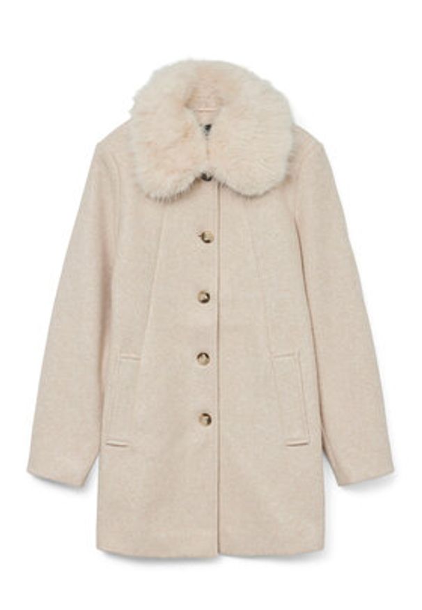 Vero Moda Płaszcz przejściowy Autumn 10331559 Beżowy Regular Fit. Kolor: beżowy. Materiał: syntetyk