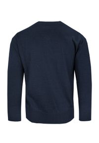 Sweter Męski Wełniany - Dekolt w Serek - Pako Jeans - Granatowy. Okazja: do pracy, na spotkanie biznesowe. Typ kołnierza: dekolt w serek. Kolor: niebieski. Materiał: wełna, akryl. Styl: klasyczny, biznesowy