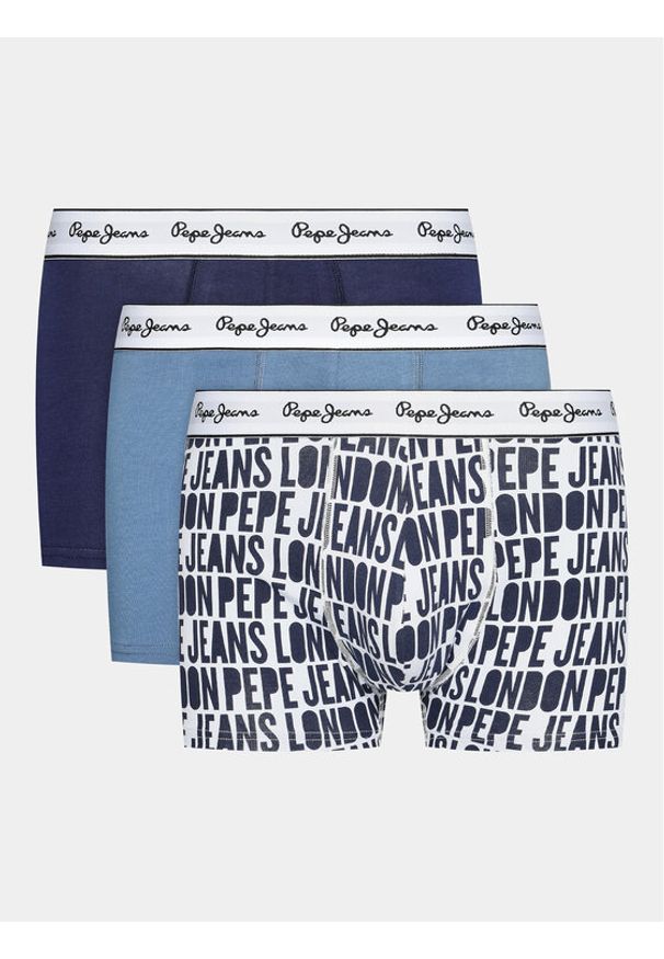 Pepe Jeans Komplet 3 par bokserek Allover Logo Tk 3P PMU11091 Granatowy. Kolor: niebieski. Materiał: bawełna, syntetyk