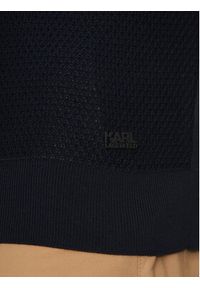 Karl Lagerfeld - KARL LAGERFELD Polo 655017 552307 Granatowy Slim Fit. Typ kołnierza: polo. Kolor: niebieski. Materiał: bawełna
