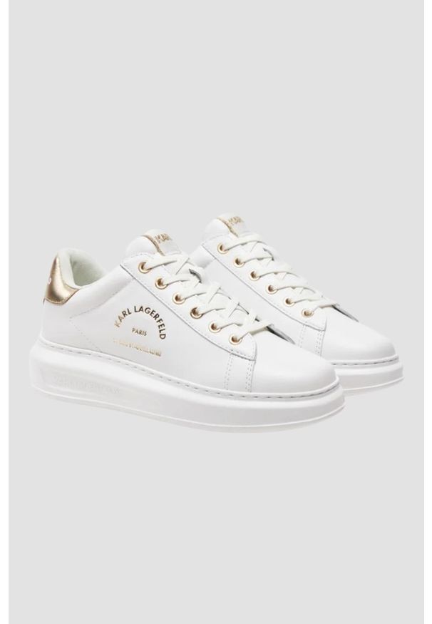 Karl Lagerfeld - KARL LAGERFELD Białe damskie sneakersy KAPRI Maison. Kolor: biały