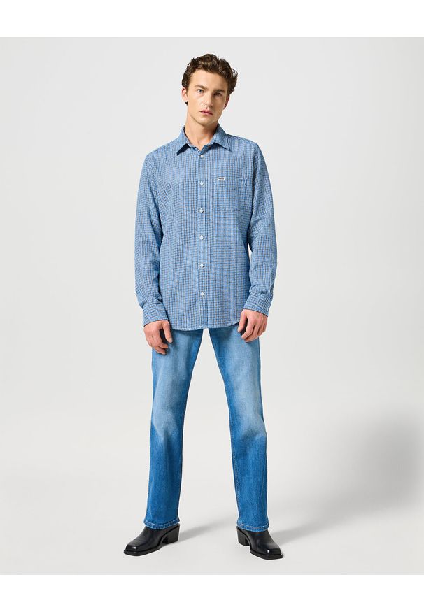 Wrangler - WRANGLER MĘSKA KOSZULA 1 PKT SHIRT WRANGLER BLUE 112357232 W5X2018059