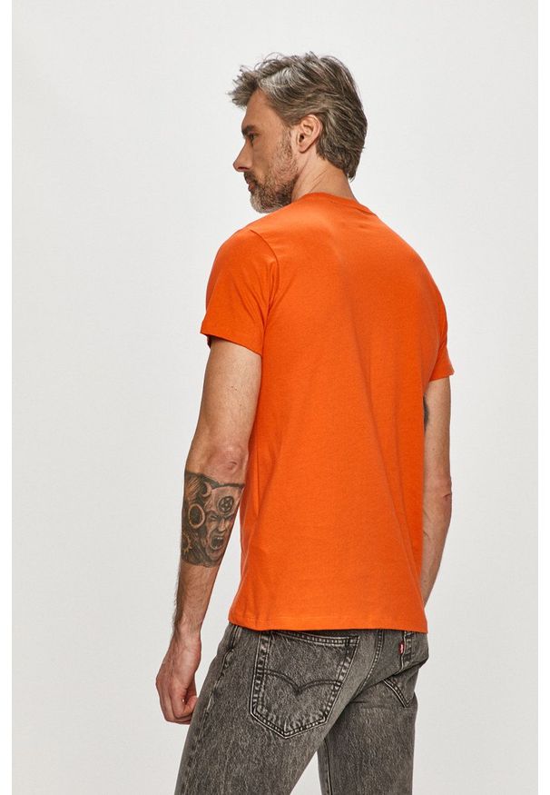 Pepe Jeans - T-shirt Eggo. Kolor: pomarańczowy. Wzór: nadruk