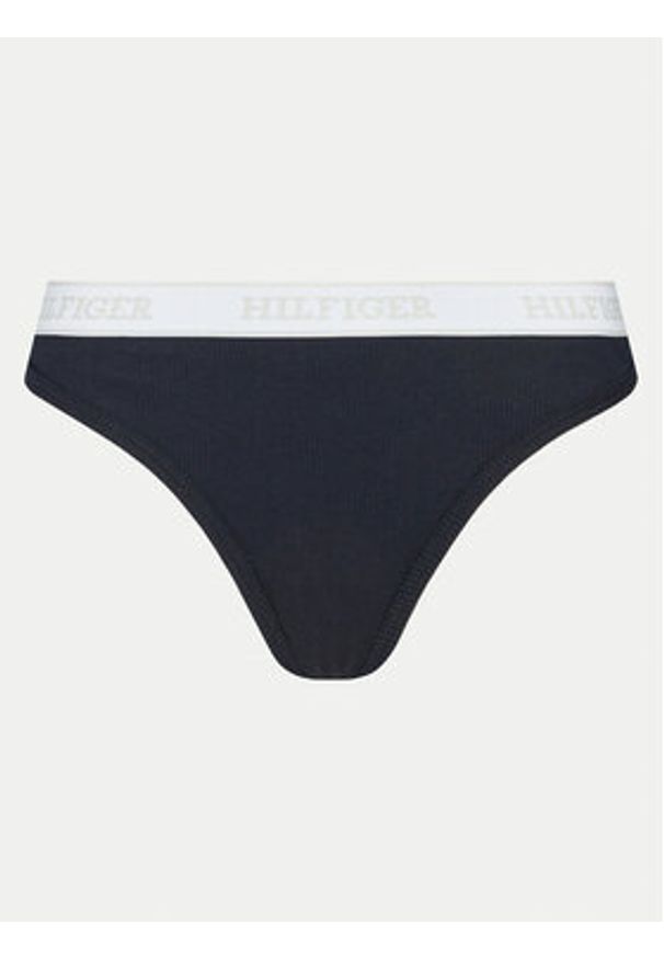TOMMY HILFIGER - Tommy Hilfiger Stringi UW0UW05539 Granatowy. Kolor: niebieski. Materiał: syntetyk, bawełna