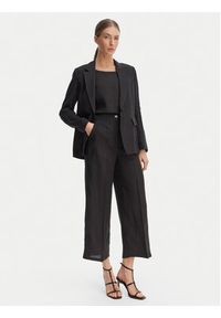 Marella Spodnie materiałowe Clava 2615131182 Czarny Regular Fit. Kolor: czarny. Materiał: len #3