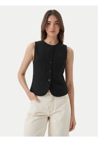 only - ONLY Kamizelka garniturowa Goa 15363724 Czarny Regular Fit. Kolor: czarny. Materiał: len #1