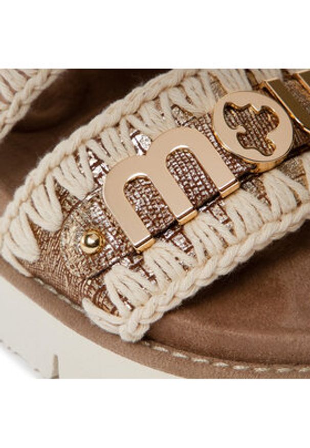 Mou Sandały New Bio SW461001C Beżowy. Kolor: beżowy. Materiał: skóra, zamsz