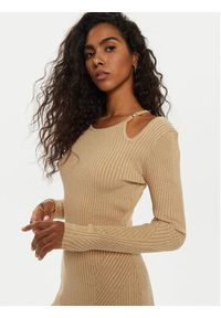 Guess Sukienka dzianinowa Vanessa W4BK24 Z3I22 Beżowy Regular Fit. Kolor: beżowy. Materiał: wiskoza #4