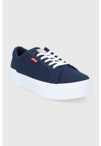 Levi's® - Levi's tenisówki Tijuana 2.0 damskie kolor granatowy. Okazja: na spotkanie biznesowe. Nosek buta: okrągły. Zapięcie: sznurówki. Kolor: niebieski. Materiał: włókno, guma. Obcas: na platformie. Styl: biznesowy #5