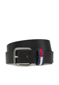 Tommy Jeans Pasek Męski Ryan 3.5 AM0AM13415 Czarny. Kolor: czarny. Materiał: skóra