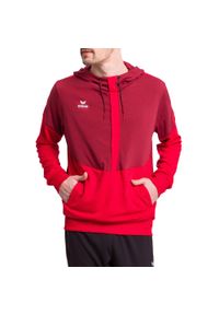 ERIMA - Hoodie Erima Squad. Typ kołnierza: kaptur. Kolor: czerwony. Materiał: dresówka. Styl: sportowy #1