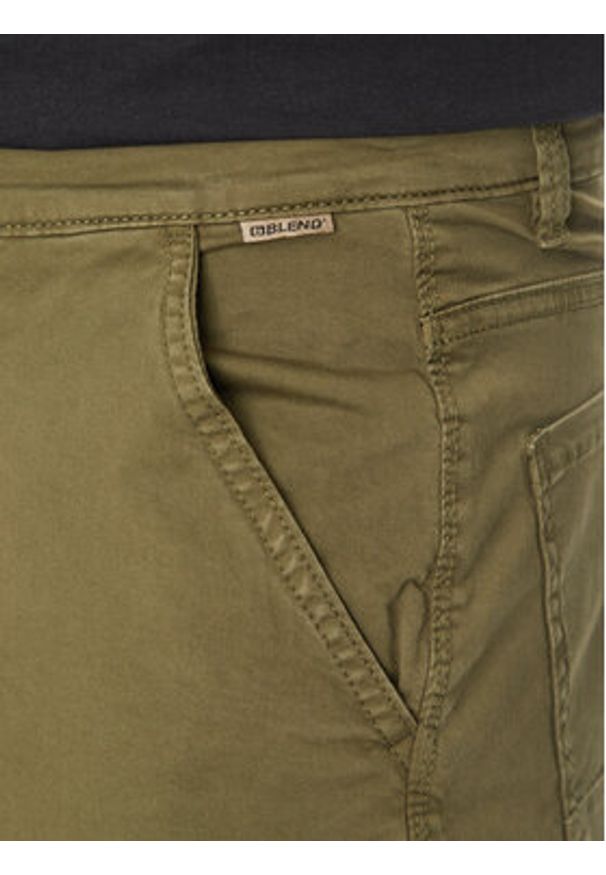 Blend Szorty jeansowe 20718399 Zielony Regular Fit. Kolor: zielony. Materiał: bawełna