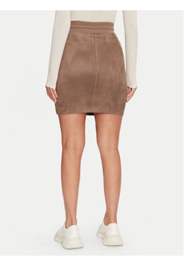 Guess Spódnica mini Tamara W2BD47 KAUJ2 Brązowy Slim Fit. Kolor: brązowy. Materiał: syntetyk