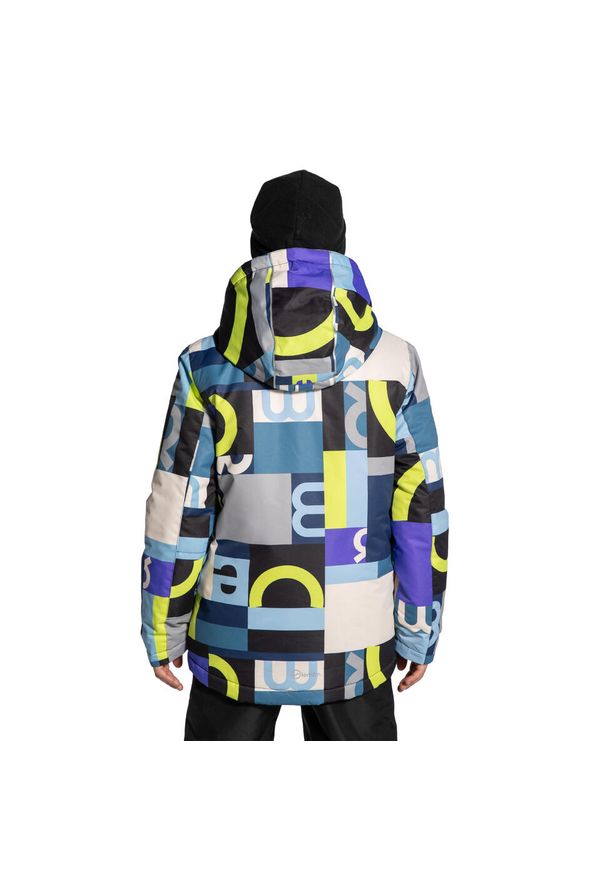 Kurtka narciarska dla dzieci snowboard ThermoTEX Lemon Explore ZL4. Typ kołnierza: kołnierzyk stójkowy, kaptur. Kolor: wielokolorowy. Materiał: poliester. Sezon: zima. Sport: narciarstwo, snowboard