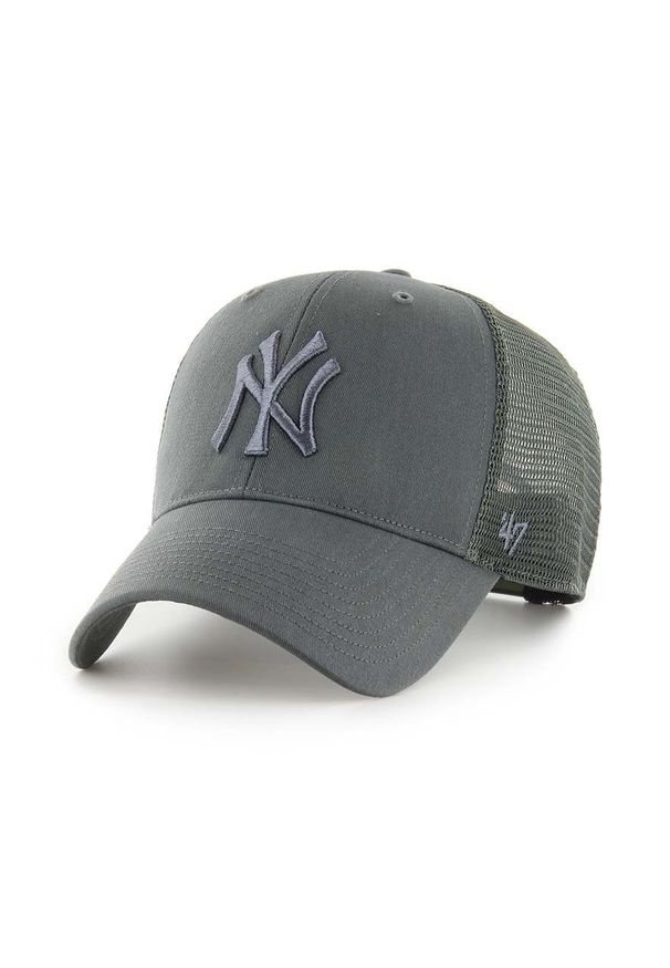 47 Brand - 47brand czapka z daszkiem MLB New York Yankees kolor szary z aplikacją. Kolor: szary. Wzór: aplikacja