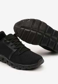 Born2be - Czarne Buty Sportowe Sneakersy na Płaskiej Podeszwie ze Sznurowaniami Christama. Okazja: na co dzień. Kolor: czarny. Materiał: jeans, materiał. Obcas: na płaskiej podeszwie #3