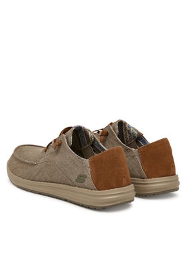 skechers - Skechers Półbuty Melson - Planon 210116/TPE Beżowy. Kolor: beżowy. Materiał: materiał