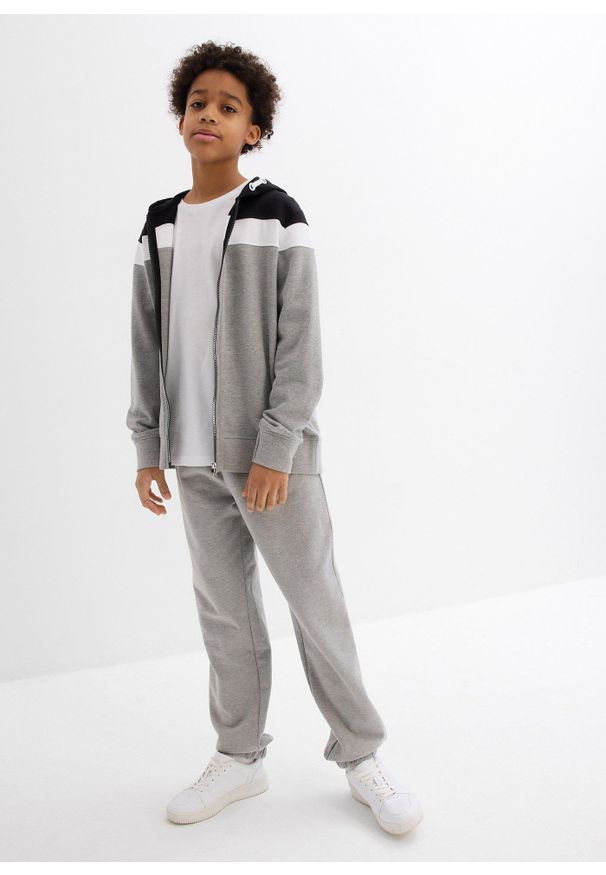 bonprix - Bluza rozpinana z kapturem z miękkiej mieszanki bawełny. Typ kołnierza: kaptur. Kolor: czarny. Materiał: bawełna. Styl: sportowy