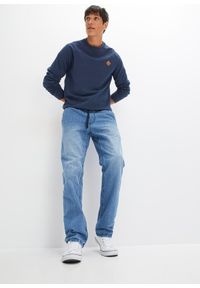 bonprix - Dżinsy termiczne regular fit z gumką w talii, na podszewce z flaneli, prosta nogawka. Kolor: niebieski #3
